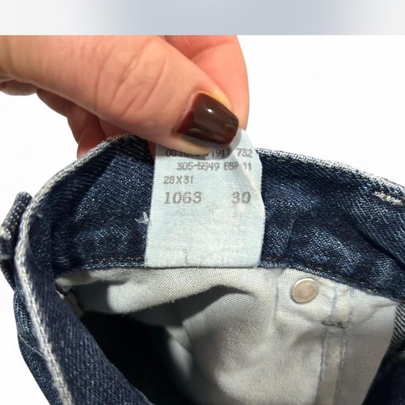 Dark Wash Vintage Lee Denim Mom Jeans Straight Leg 28X31 High-rise - Picture 7 of 8